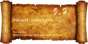 Váradi Henriett névjegykártya